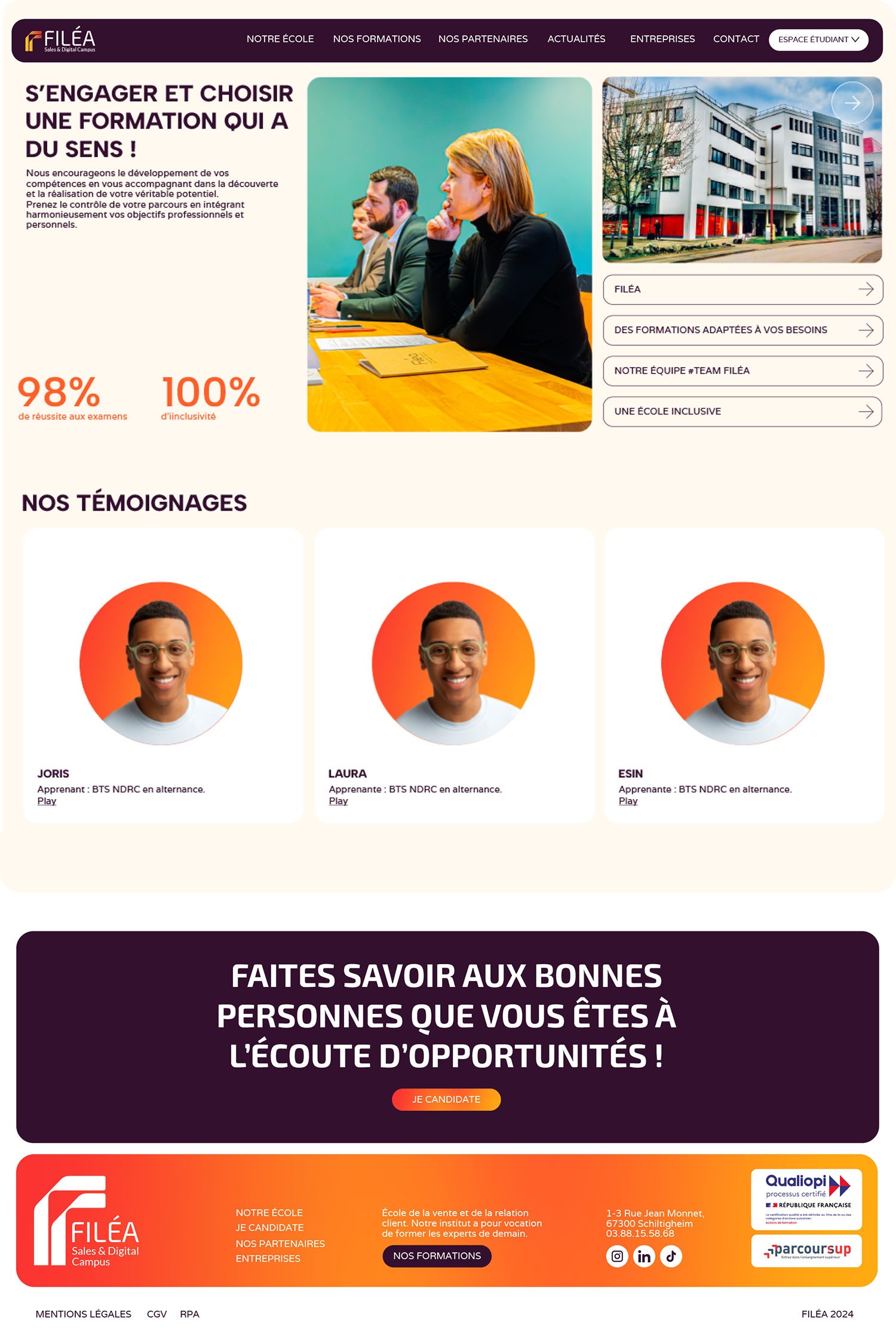 web design filéa branding